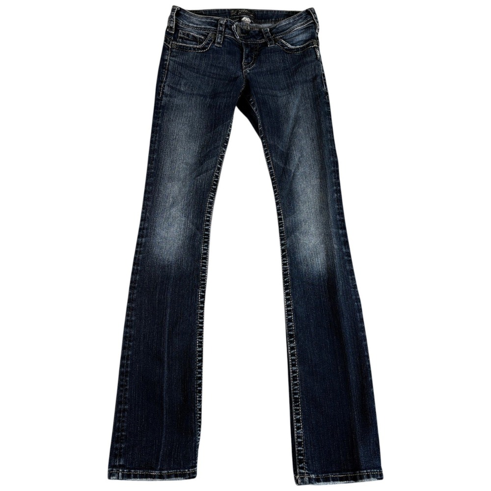 Silver Jeans Tuesday Bootcut Women 26x33 Dark Wash Western Vintage Faded Lowrise
